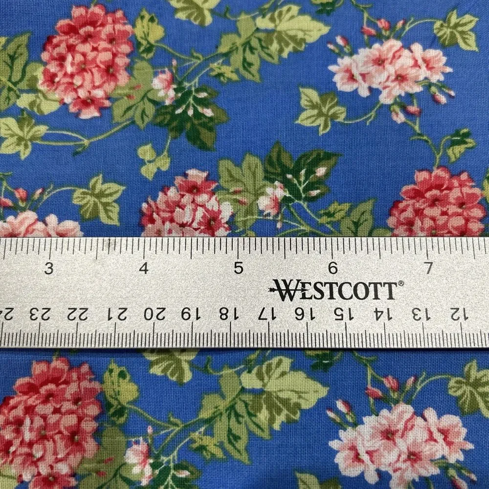 Waverly Inspirations Floral Blue Cotton Quilting Fabric Crafts 44